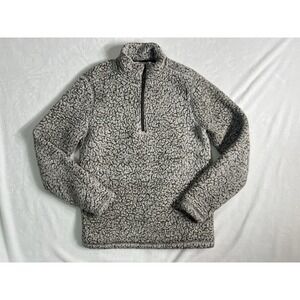 Weatherproof Vintage Gray Chunky-Knit Fleece 1/4 Zip Mock Neck Sweater Men's S